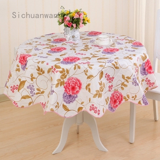 Sichuanwanhe Jingying335 PVC plastic printed waterproof tablecloth hotel round rectangular dining table coffee tablecloth