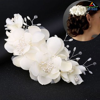 Bridal Flowers Hair Comb Crystal Beads Headpiece Wedding Women Hairs Accessories