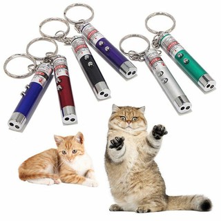 2-in-1 Stylish Lazer Pen Pointer Keychain Keyring With torch Cat Best Toy Simple