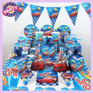 Cars Design Theme Cartoon Party Set Tableware Birthday Party Decoration For Children Set