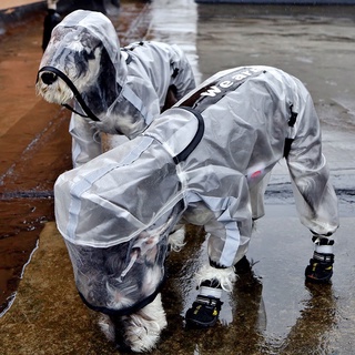 【Upgraded】Dog Raincoat Clothes Small and Medium-sized Large Dog Transparent Reflective Coat