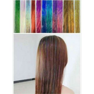 Hair Tinsel sparkle holographic Glitter Extensions Highlight