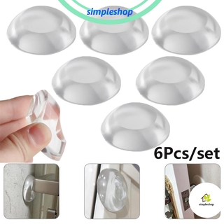 SIMPLE 6Pcs Doorknob Handle Crash Pad Anti-collision Bumper Guard Door Stopper Reusable Silicone Protect Wall Safety Gate Back Cushion Self Adhesive Lock Silence