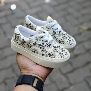 ✠❂۞Vans Shoes For Children Mickey Mouse Cream Model Laces