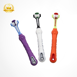 Pet supplies, pet toothbrush, three-head toothbrush, multi-angle cleaning spot, OEM large dog toothbrush YDEA
