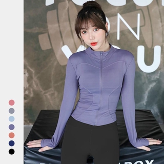 Professional yoga jacket female zipper tight quick-drying stand collar long sleeve jacket running fitness suit