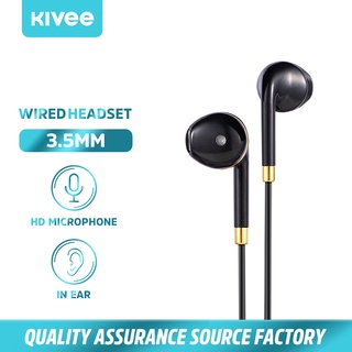 Kivee Earphones In-Ear Headphones Headset With Mic Handsfree HiFi Earphones Super Bass Music Sport Headset for Android & iOS Universal Phone KV-MT05