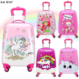 16/18 inch Kids Cartoon rolling luggage children travel suitcase on wheel trolley luggage carry-ons