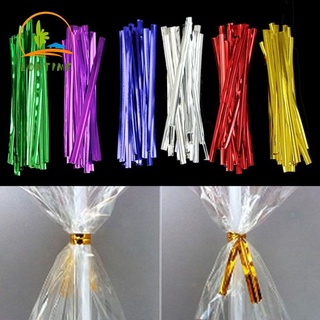 LONTIME 800PCS Party Twist Ties Ligation Cellophane Bag Metallic Wire New Steel Wrapping Baking Pack Sealing/Multicolor