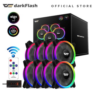 darkFlash 120mm RGB Fan dr12 pro SYNC Cooler PC Case Cooling Fan Set with Controller+Hub RGB 6 pin Computer Case Fan