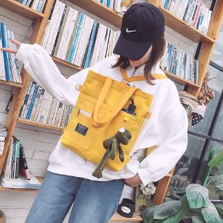Canvas Bag Female Oblique Sliced Students Large-capacity Korean Version of Literature and Art Ins Two-shouldered Hands Simple 100 Lap Shoulder Handbag (5)