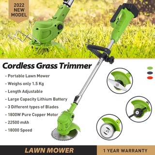 48V Lawn Mower Grass Cutter Electric Rechargeable Portable Cordless Heavy Duty Grass Trimmer Wheels (1)