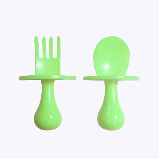 baby fork spoon set PP material baby fork spoon anti-swallow feeding tableware set safety (5)