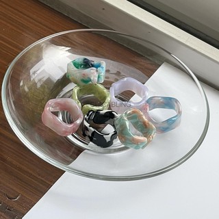 CHICÁBLING// Korean colorful resin acrylic chunky vintage retro bling fashion trendy women rings