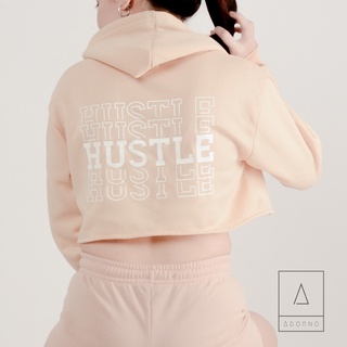 Adorno Hustle Cropped Hoodie for Women - Dancer Jacket Crop Top Hood Streetwear Activewear Costume W (7)