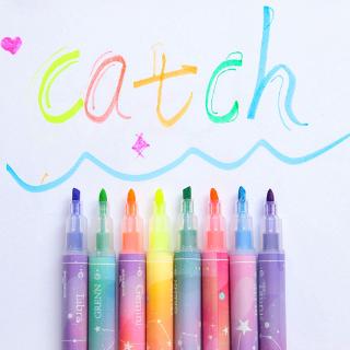Mohamm Multicolour Highlighter Pen Liquid Marker Fluorescent Highlighters Watercolor Drawing Pen School