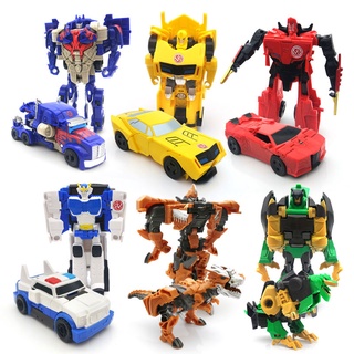 Kids Toys Mini Cars Easy Model Plastic Friction Vehicles Transformation Robot Figures Car For Boys