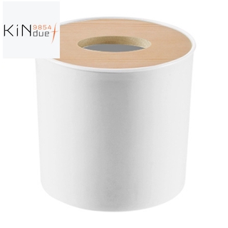 Wooden Cover Round Roll Paper Tissue Tube Household Removable Mini Wooden Tissue Box