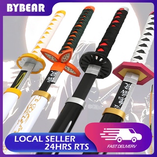 Demon Slayer Sword 104cm Wooden Samurai Sword Anime Cospaly Sword Kyojuro Sword Toy Kids Gift
