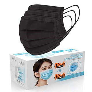 50 Pieces Black Disposable Mask (with box)