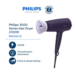 Philips 3000 Series Hair Dryer, 2100W BHD340/10 with ThermoProtect Technology