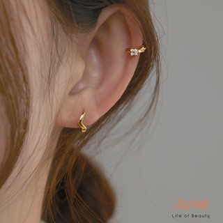1 Pair 14K Gold-plated Mini Zircon Hoop Earrings Huggie Piercing Earings Cubic Zirconia Cartilage Earring Stud Janeti (2)
