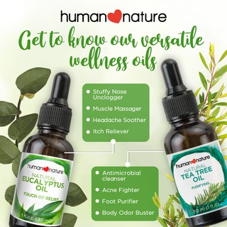 Human Nature Tea Tree Oil / Eucalyptus Oil / Essential Oil 30ml