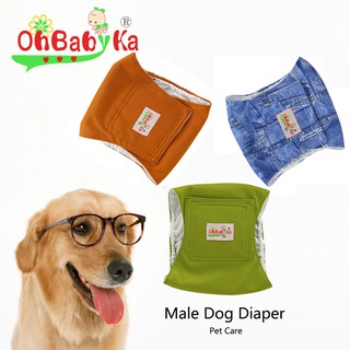 Ohbabyka Pet Clothing Male Dog Diapers Nappy Reusable Dog Physiological Pants
