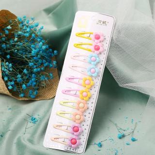 10Pcs Korean Fashion Flower Fruit Hair Clip Set Baby Kids Hairpin Candy Color Girl Headdress Hair Accessories (6)