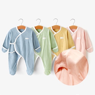 Anti-scratching Wrap Feet Clothes Newborn Baby Soft Cotton Onesies Romper Sleepwear (1)
