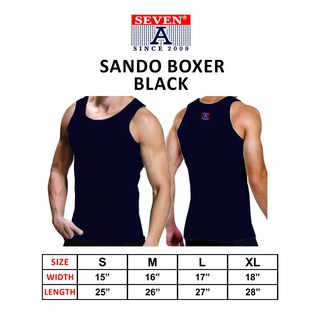 Sando Boxer Top Tank Adult ( BLACK )