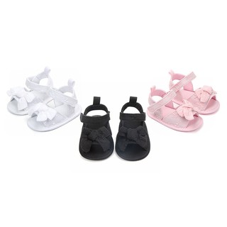 BBWORLD Girl Sandals Soft Sole Anti-slip Bow-knot Crib Shoes First Walkers Walking Shoes