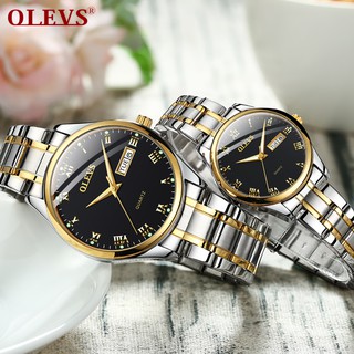 Original OLEVS Couple Watch S-GL5568 Luminous Waterproof Automatic Calendar Quartz Analog Watches