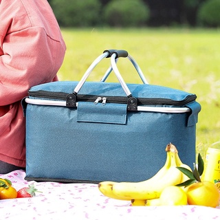 Foldable Picnic Basket Insulation Bag Portable Ice Basket Family Company Outdoor Picnic Bag Insulati
