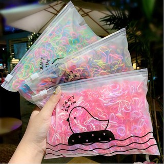 JSS# TTC# 1000 PcsDisposable Rubber Band Colorful Elastic Hair Tie Sanrio HelloKitty bear Gift pack