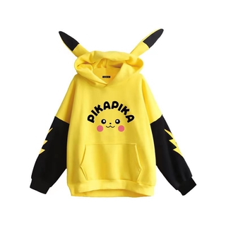 Pikachu Coat Jacket Top Cosplay Costume Cartoon Hoodie