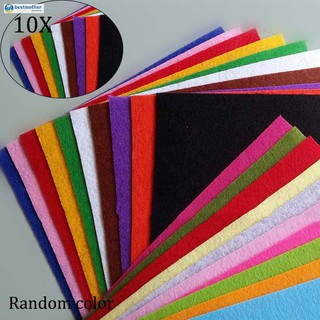 10pcs Thickness 1mm Polyester Felt Fabric PatchworkFelt Patchwork Cloth For DIY Handmade Sewing Home