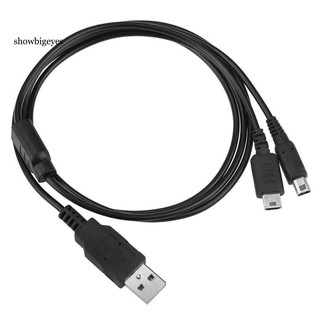 SGES_2 in 1 USB Charging Cable Cord for Nintendo 3DS Lite DSI DSL 3DSXL Game Console
