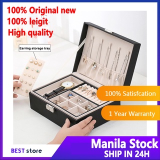 【Ready Stock】Elegant Jewelry Box Watch & Jewelry Organizers Waterproof Jewelry Storage Box With Lock