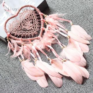 Heart Handmade Dreamcatcher Wind Chimes Indian Style Feather Pendant Dream Catcher Car Hanging