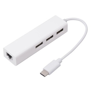 Type C USB C to Ethernet LAN Adapter + 3 Port USB Hub Type-C (1)