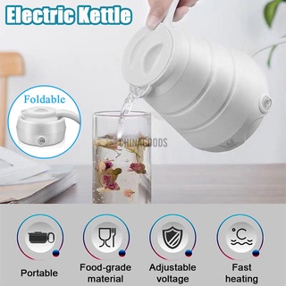Electric Foldable Kettle Dual Voltage Collapsible Silicone Travel Water Boiler