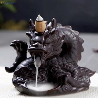 Durable Crafts Teahouse Accessories Ceramic Dragon Waterfall Decoration Home Office Incense Burner