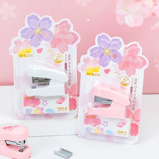 【Good office supplies】Kawaii mini cherry blossom stapler small fresh and portable hand-held test pap