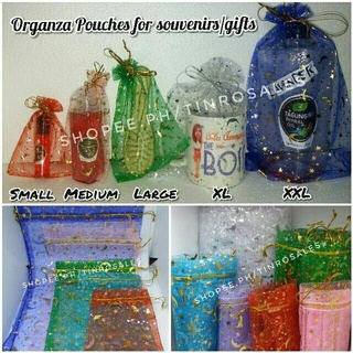 ↂ100pcs Bulk Organza Pouch Assorted or Chat for Color Request
