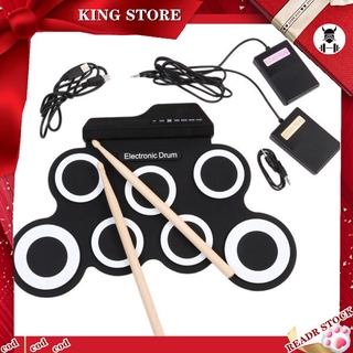 ISLAND Portable Electronic Drum Digital USB 7 Pads Roll up Drum Set Silicone Electric