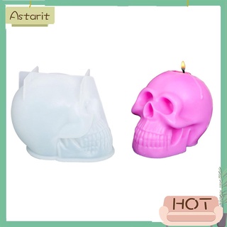 [astarit]Skull Candle Silicone Mold Wax Molds Non-toxic DIY Epoxy Candles Moulds