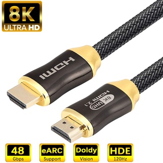HDMI Cable HDMI 2.1 Cable 8K@60Hz 4K@120Hz Ultra High-Speed 48Gbps for Apple TV PS4 PS5 8K TV HDTVs