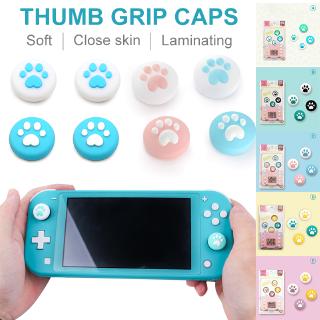 4PCS Animal Crossing Cute Cat Paw Thumb Grips Joystick Analog Caps for Switch Lite NS Joy Con Controller Gamepad Silicone Thumb Sticks