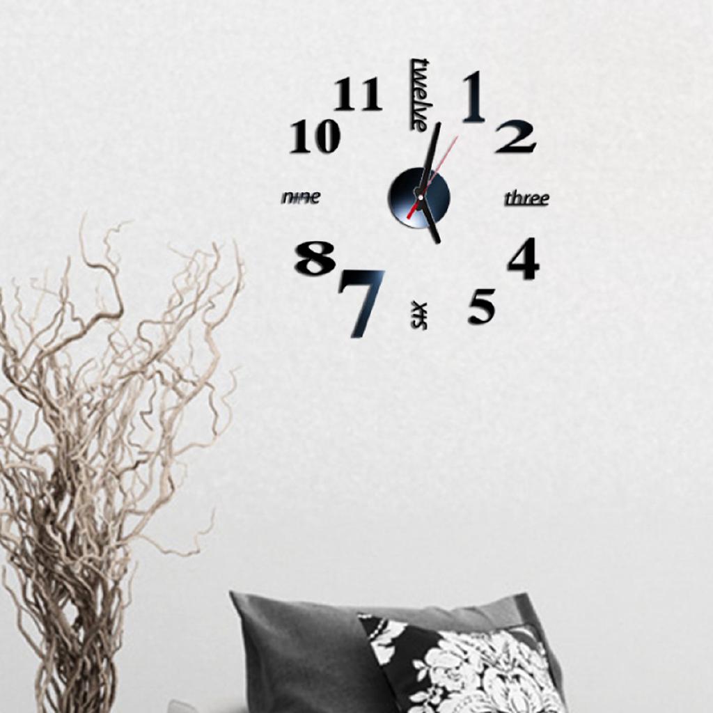 ●Stick On Wall Clock DIY Large Modern Design Decal 3D